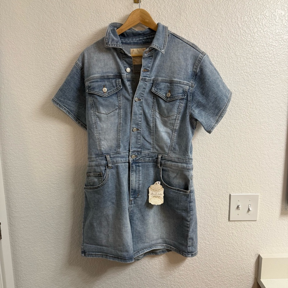 Altar'd State Blue Denim Jumpsuit